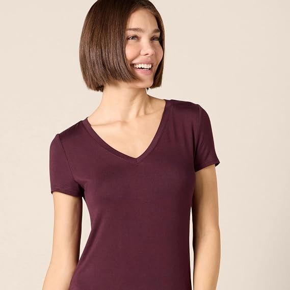 Purple V-Neck Short Sleeve Midi Dress